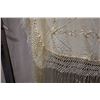 Image 3 : Embroidered Floral 100% Natural Silk Fabric w/ Fringe 48" x 48"