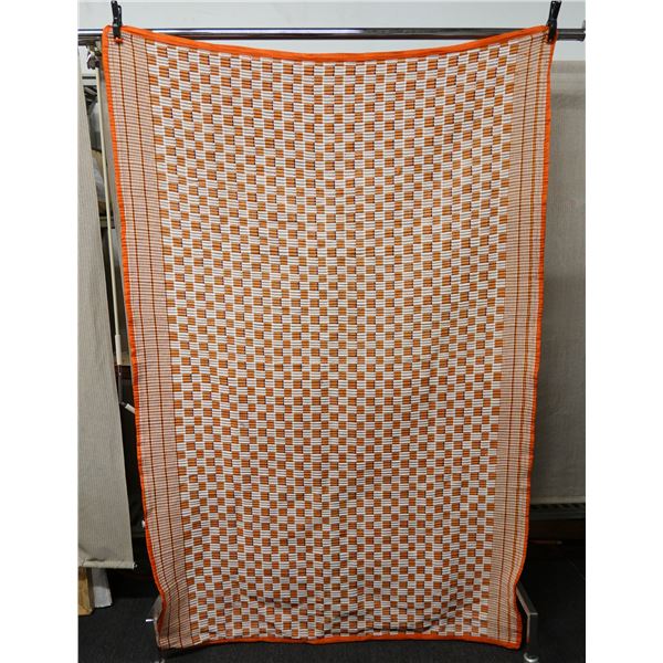 Woven Orange & White Area Rug 52" x 81"