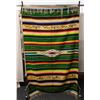 Image 1 : Traditional Mexican Serape w/ Geometric Design & Fringe 52" x 84"