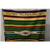 Image 3 : Traditional Mexican Serape w/ Geometric Design & Fringe 52" x 84"