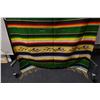 Image 4 : Traditional Mexican Serape w/ Geometric Design & Fringe 52" x 84"