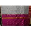 Image 3 : Floral Fabric Wrap or Throw w/ Fringe 216" x 48"