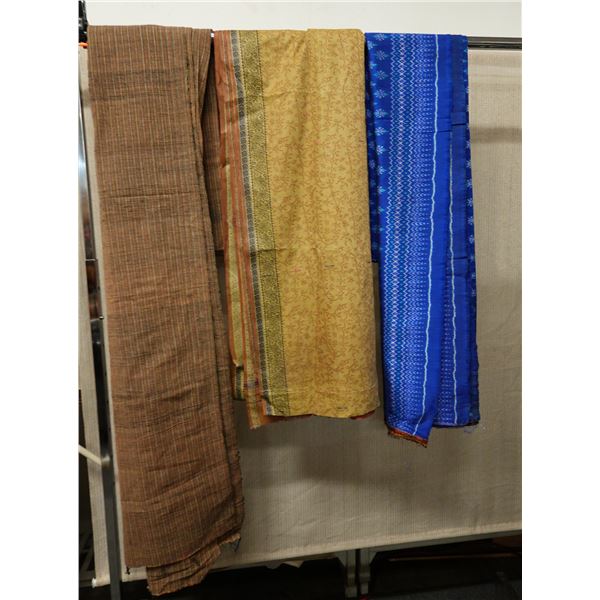 Qty 3 Fabric Sections, Misc Design & Sizes