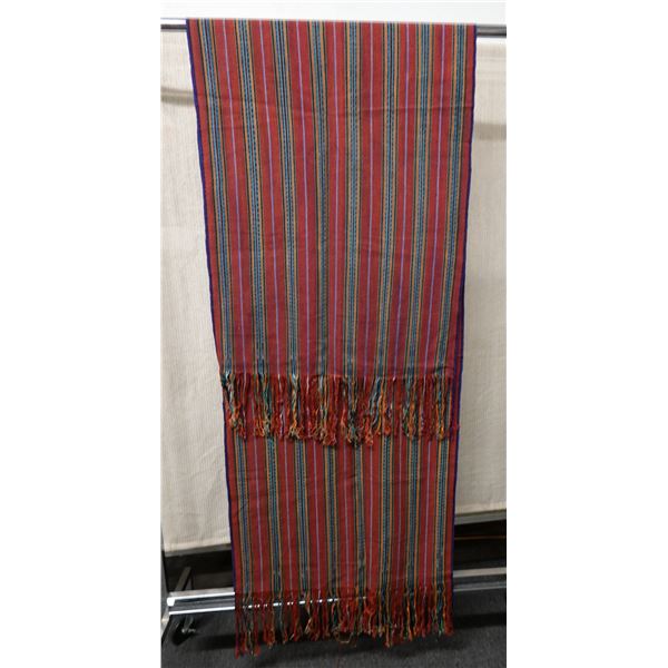 Indonesian Handwoven Textile w/ Fringe 28" x 102"