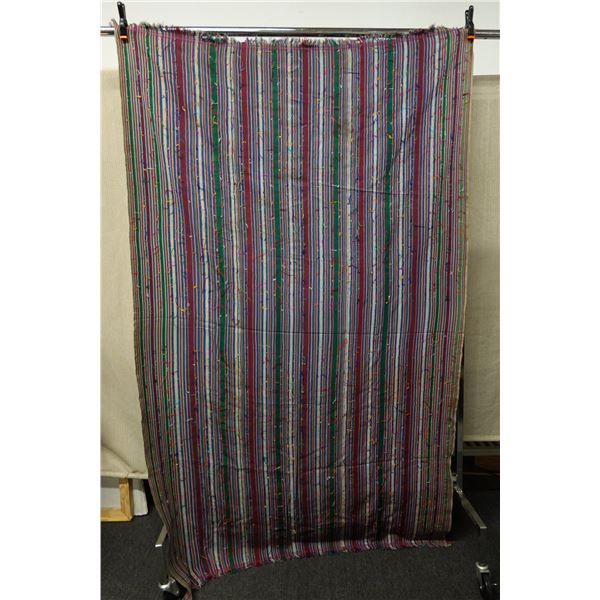 Striped Fabric Wrap or Throw w/ Fringe 52" x 85"