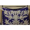 Image 2 : Applique Embroidered Floral Quilt or Cover 72" x 46"