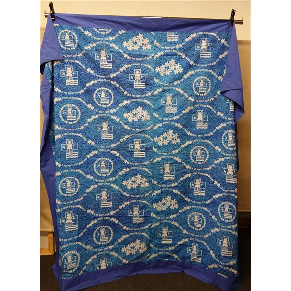 Japanese Kasuri Pattern No Matter Blue Fabric Throw 84" x 90"