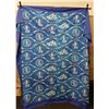 Image 1 : Japanese Kasuri Pattern No Matter Blue Fabric Throw 84" x 90"