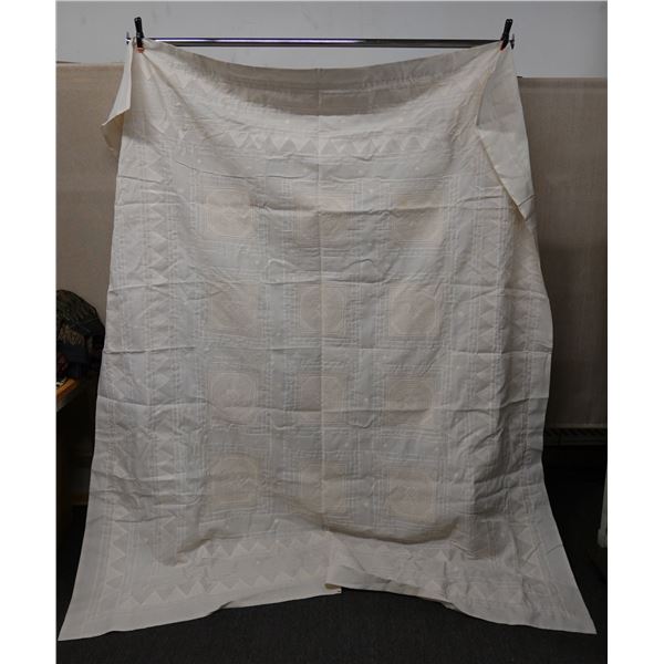 White Fabric Wrap or Throw 84" x 100"