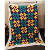 Image 1 : Floral Design Fabric Quilt or Throw 84" x 110"