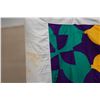 Image 5 : Floral Design Fabric Quilt or Throw 84" x 110"