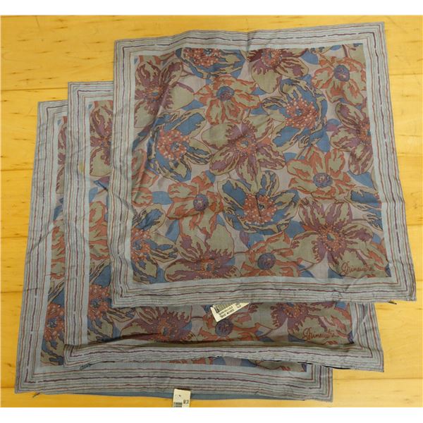 Qty 3 Floral Shinawatra 100% Thai Silk Cushion Covers 16" x 16"