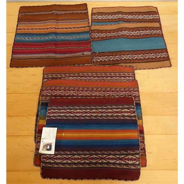 Qty 5 Woven Peruvian Natural Textile Placemats 16" x 16"