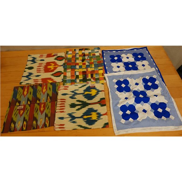 Qty 6 Pillow Covers, Misc Design & Sizes