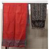Image 1 : Qty 2 Fabric Wraps or Throws w/ Fringes, Misc Design & Sizes