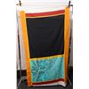 Image 1 : Solid w/ Paisley Design Fabric Quilt or Throw 43" x 78"