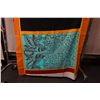 Image 3 : Solid w/ Paisley Design Fabric Quilt or Throw 43" x 78"