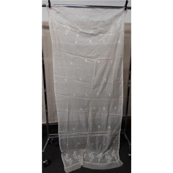 White Fabric Wrap or Throw 39" x 100"