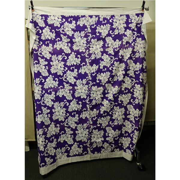 Floral Design Fabric Cover or Throw 76" x 82"