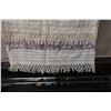 Image 5 : White Woven Design Fabric Wrap or Throw 25" x 106"