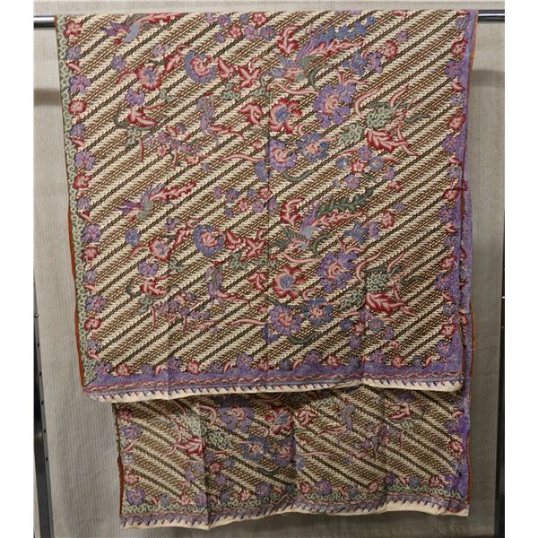 Floral Design Fabric Wrap or Throw 38" x 87"