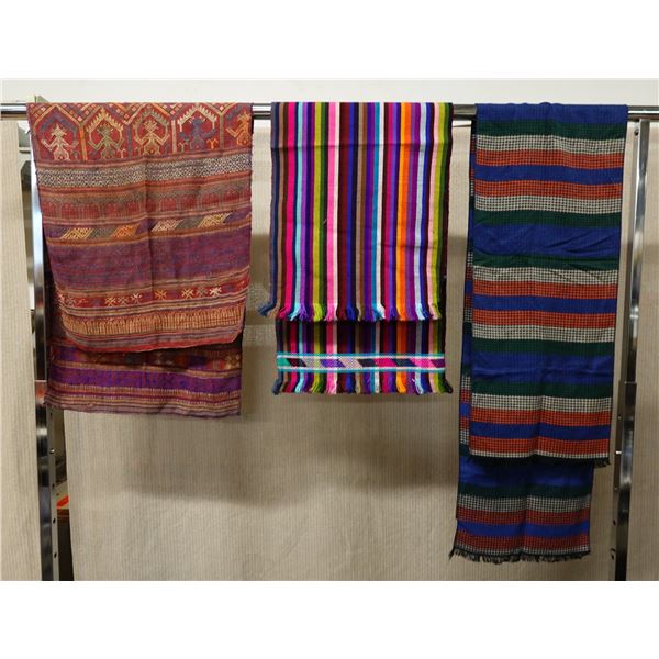 Qty 3 Fabric Wraps or Throws, Misc Design & Sizes