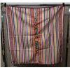 Image 1 : Striped Fabric w/ Flowers Wrap or Throw 42" x 42"
