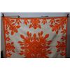 Image 2 : Orange Hawaiian Floral Quilt 93" x 90"