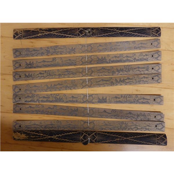 Qty 9 Carved Screen Strip Sections