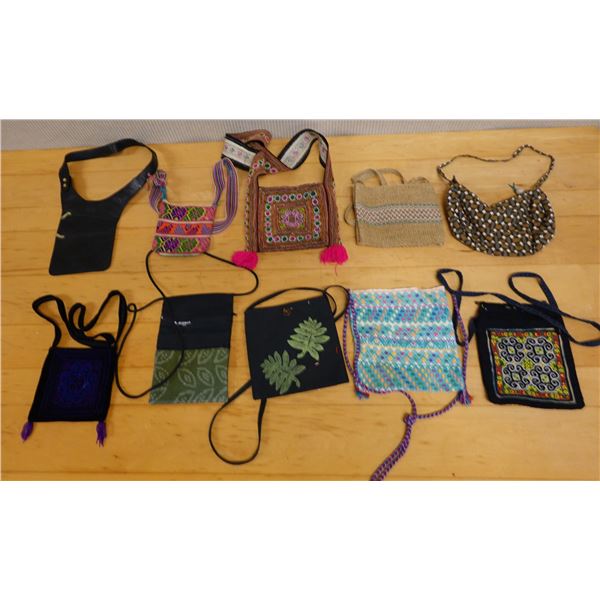 Qty 10 Woven Shoulder Tote Bags, Misc Styles & Sizes