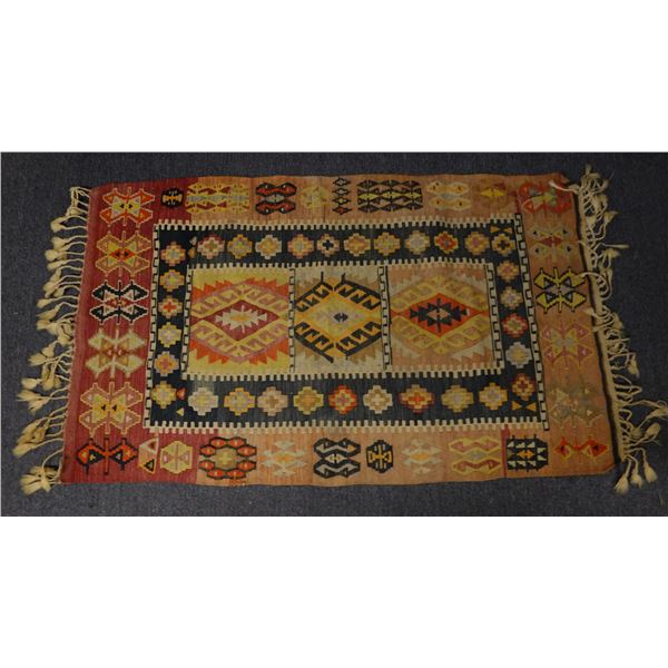 Geometric Shaped Area Rug w/ Fringe 59" x 33"