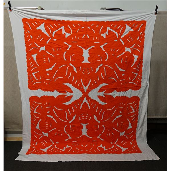 Hawaiian Floral Design Fabric Cover or Throw 71" x 96"