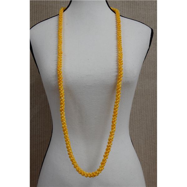 Yellow Twisted Mongo (?) Shell Lei 44"L