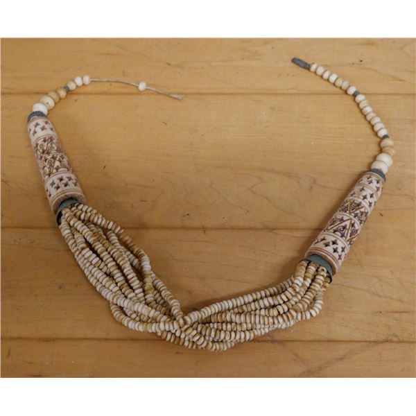 Multi-Strand Tribal Necklace w/ Shells & Beads 24"L