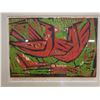 Image 2 : The Cardinals Artwork Signed by Artist John Kjargaard (?) Dated 3/04, Framed & Matted 17" x 14"