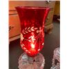 Image 2 : VINTAGE CRANBERRY GLASS VICTORIAN LAMPS, PAIR