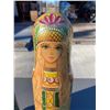 Image 13 : RUSSIAN GIRL WOOD BOTTLE HOLDER, LOT OF 2