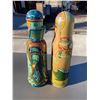 Image 14 : RUSSIAN GIRL WOOD BOTTLE HOLDER, LOT OF 2