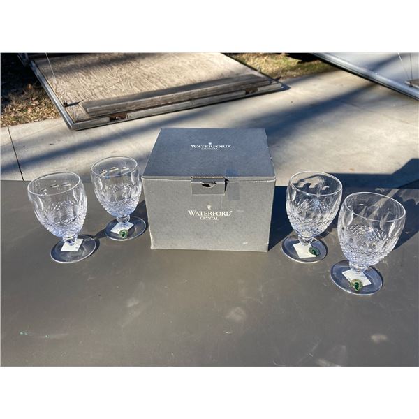 WATERFORD CRYSTAL LISMORE WINE GOBLETS, LOT OF 4