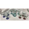 Image 1 : HAND-BLOWN MEXICAN GLASSWARE, INCLUDING SEVERAL MARGARITA GLASSES AND A PITCHER