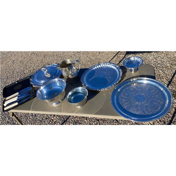 SILVER TABLEWARE SERVING ITEMS, LOT