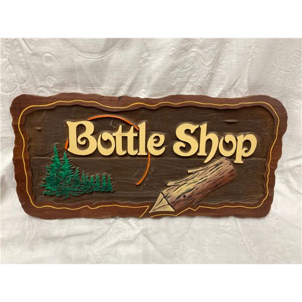 RELIEF CARVED BOTTLE SHOP SIGN