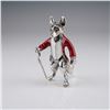 Image 1 : Sterling Silver Fox Figurine with Red Enamel Coat