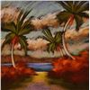 Image 1 : Helen Zarin, Pastel on Paper, Landscape with Palm Trees, Signed