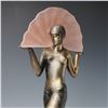 Image 4 : Attributed to Max LeVerrier, Deco Style Bronze & Glass Egyptian Dancer Lamp