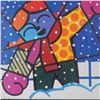 Image 1 : Romero Britto, Textured Giclee on Canvas, Winter Snow Figure