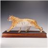 Image 2 : Franklin Mint Porcelain Tiger Sculpture with Base, On The Prowl