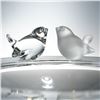 Image 3 : Crystal Bowl with Frosted and Clear Sparrows