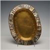 Image 1 : Vintage Alpaca Silver, Brass and Abalone Inlay Oval Platter