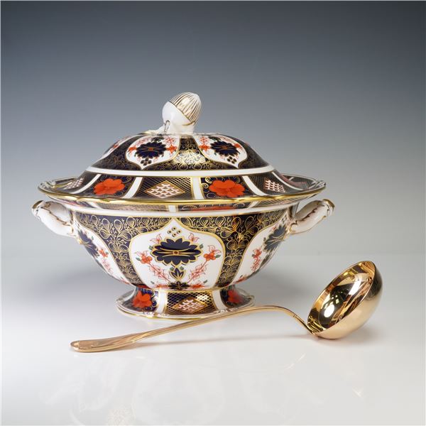 Royal Crown Derby Old Imari Lidded Tureen & Christofle Ladle